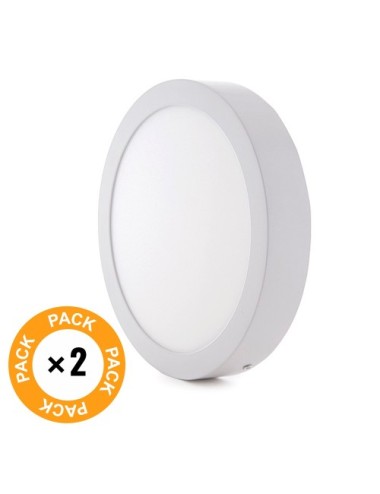 Pack 2 Plafones Superficie Led 18W 4200ºK Circular de 210mmx27 con Envío Gratis.