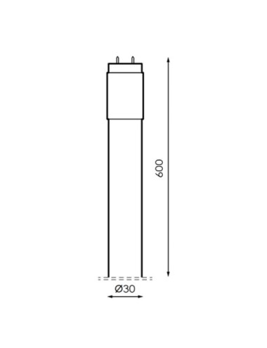 Pack de 20 Tubos Led T8 60cm 9W de Cristal 4000k Neutro con Conexión un Lateral y Envío Gratis.