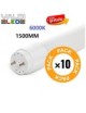 Pack de 10 Tubos Led T8 150cm 22W de Cristal 6000k con Conexión un Lateral y Envío Gratis.