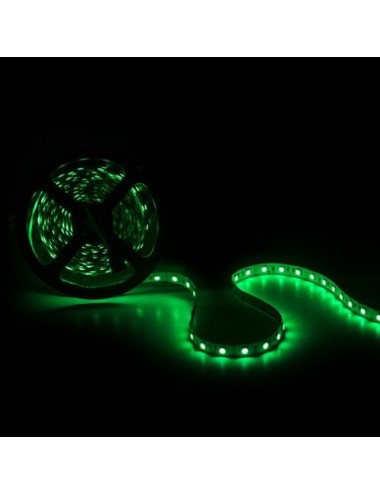 Tira de 300 LEDs 72W SMD5050 12VDC Verde Transformador/Dimmer x5M y Envío Gratis
