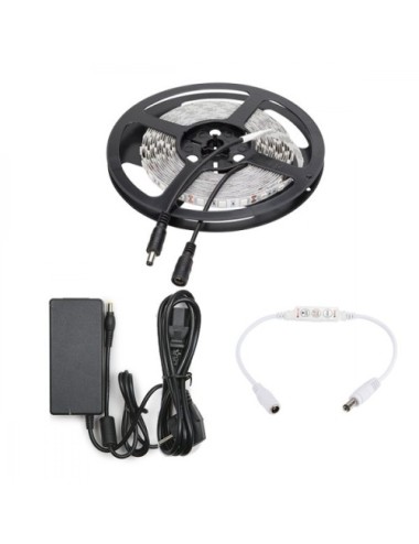 Tira de 300 LEDs 72W SMD5050 12VDC Verde Transformador/Dimmer x5M y Envío Gratis