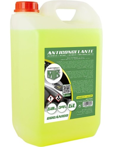 Anticongelante 50% Orgánico, Amarillo, 5 Litros y Envío Gratis