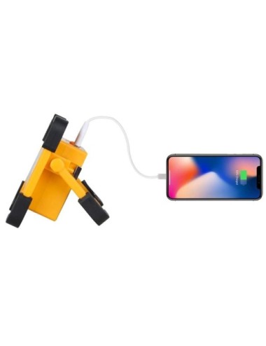 Foco Proyector LED Solar 50w PowerBank Portátil con Batería, Recargable, Luz para trabajo, Recargable USB o Solar, Envío Gratis