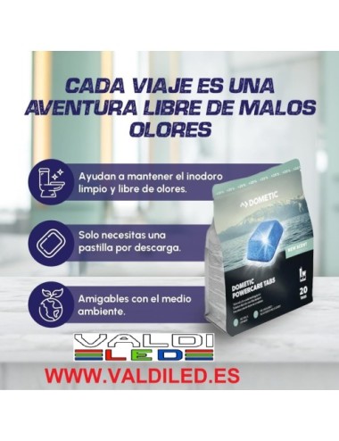 2x20 Waeco Dometic Power Care Tabs 40 Pastillas para WC Químico, Camper, Caravana y Autocaravana