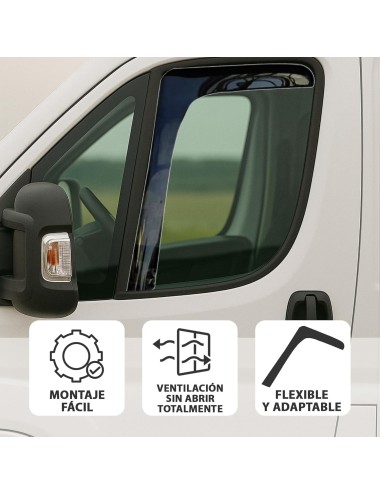 Juego 2 Deflectores de Viento para Fiat Ducato, Boxer, Jumper 2006-2024 y Opel Movano 2023-2024